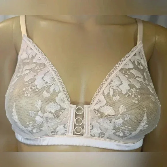 NWOT Simone Perele Orphee Sheer Plunge Bra and Panty Set 34B/1 Petal Power - Picture 5 of 9